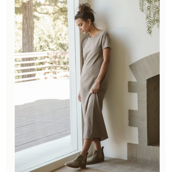 Jenni Kayne Everyday Tshirt Dress, Taupe green - Picture 3 of 9